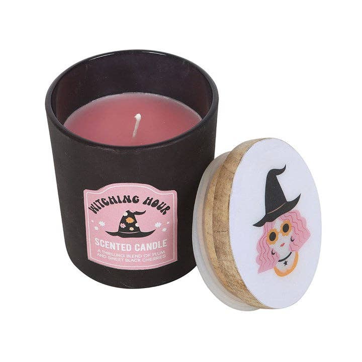 Halloweenska sviečka Witching Hour Slivka a čierna čerešňa