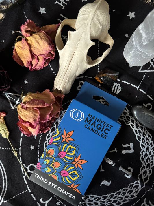Ezoterické Magické Sviečky - Tmavo Modré - Čakra Tretieho Oka