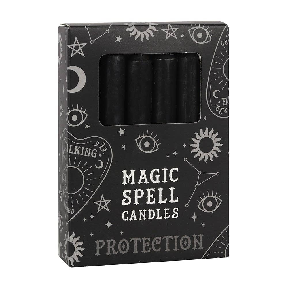 Sada 12 čiernych magických sviečok „Ochrana“